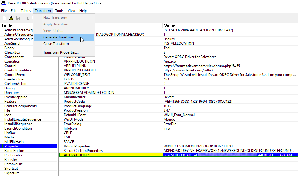 Transform an MST file using Orca