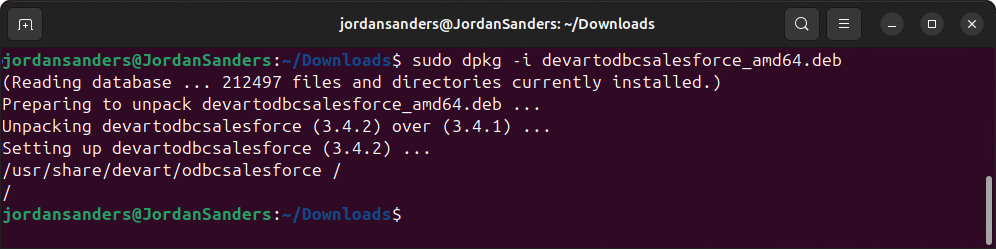 Driver is successfully installed on Ubuntu