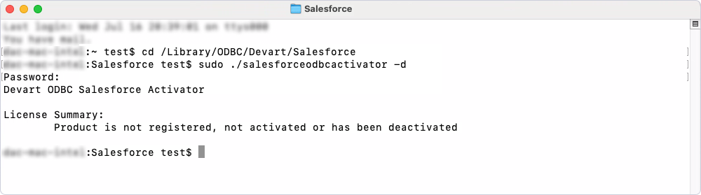 Deactivate the driver on macOS