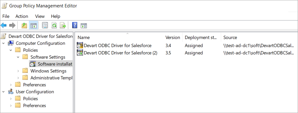 Update ODBC driver using Group Policy
