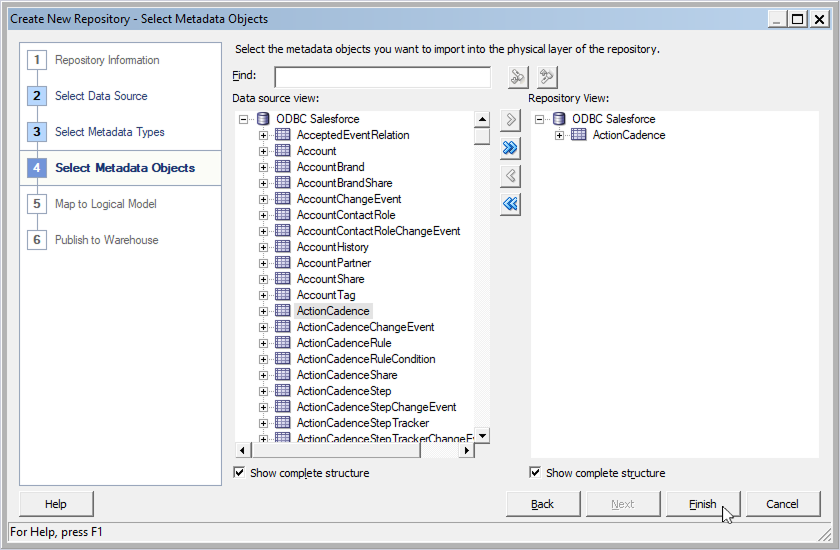 Click the Finish button