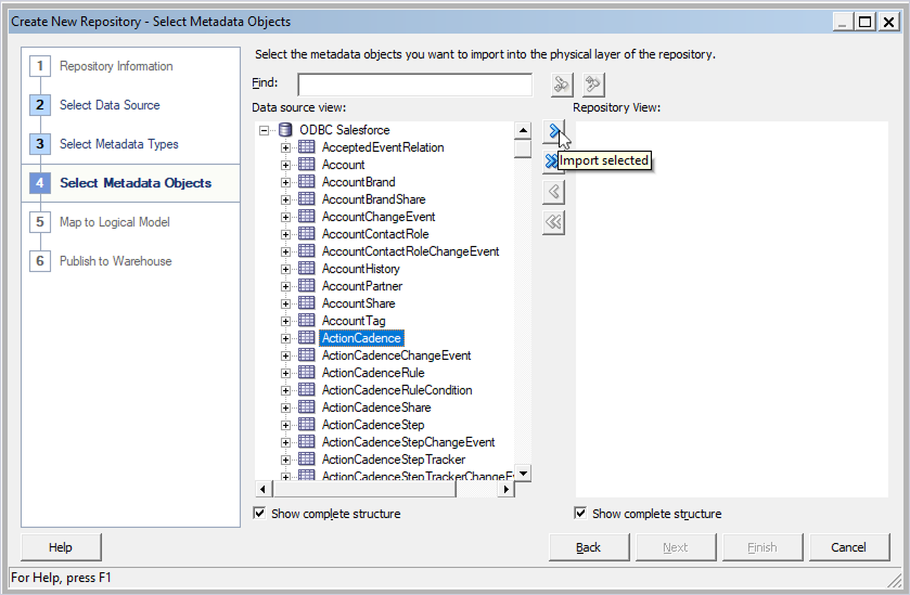 Select the necessary table