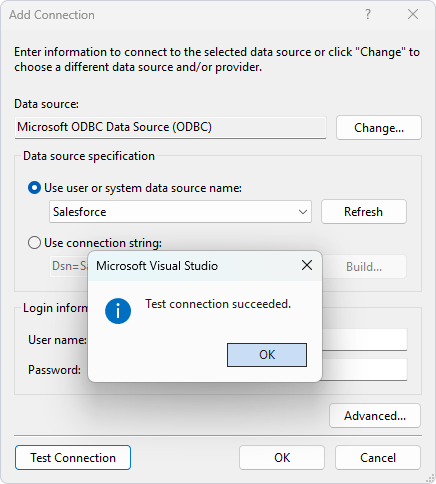 Connect Visual Studio to Salesforce - Test Connection