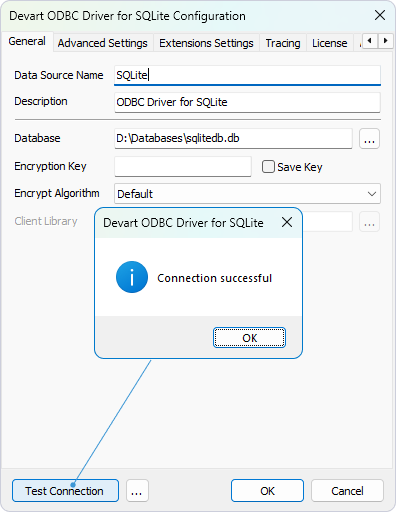 Devart ODBC Driver for SQLite Configuration