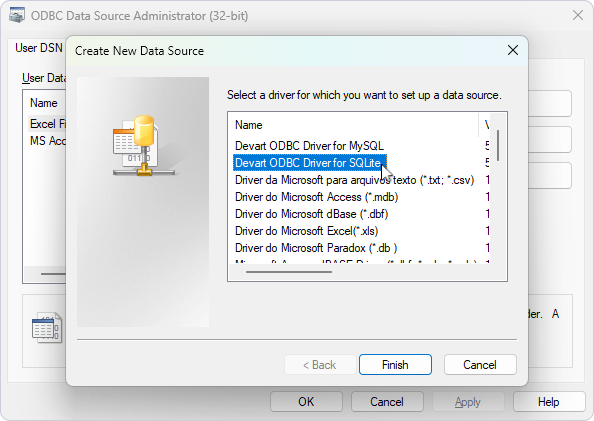 Select the driver to activate