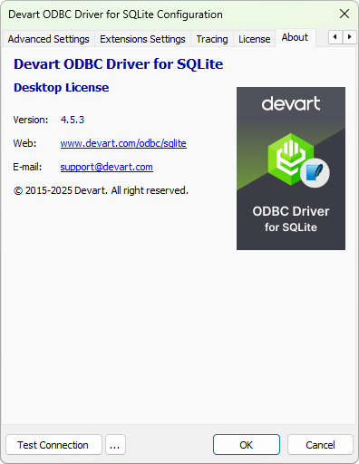 Installed ODBC driver details