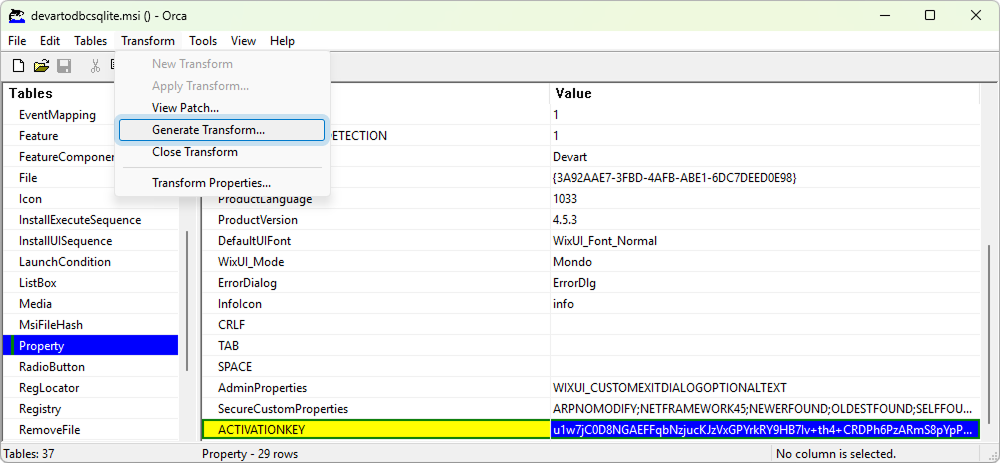 Transform an MST file using Orca