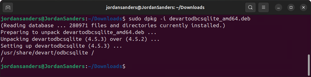 Driver is successfully installed on Ubuntu