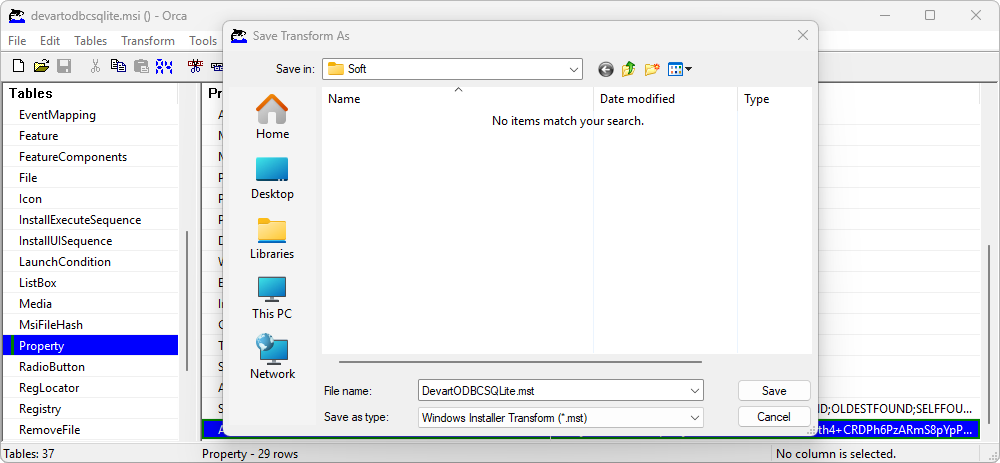 Save an MST file using Orca