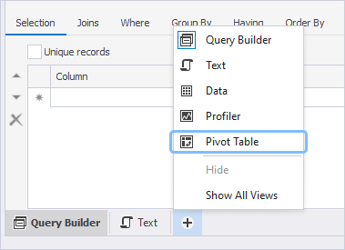 Pivot Table document view