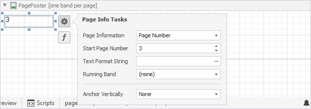 Add page number to the report