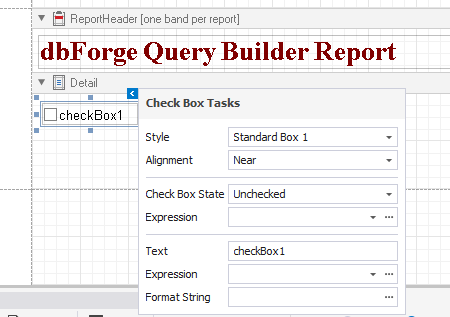 CheckBox report control