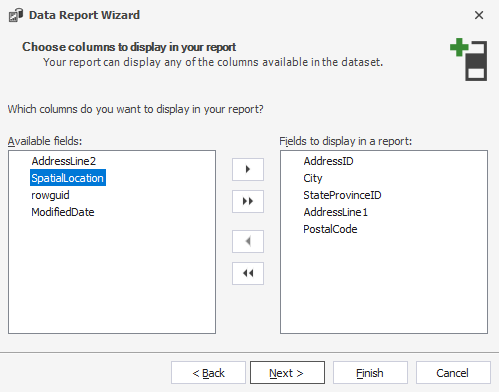 Choose columns to display in your report