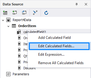 Edit a calculated field to the report