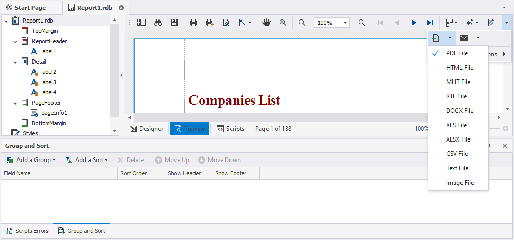 Wide Range of Exporting Formats