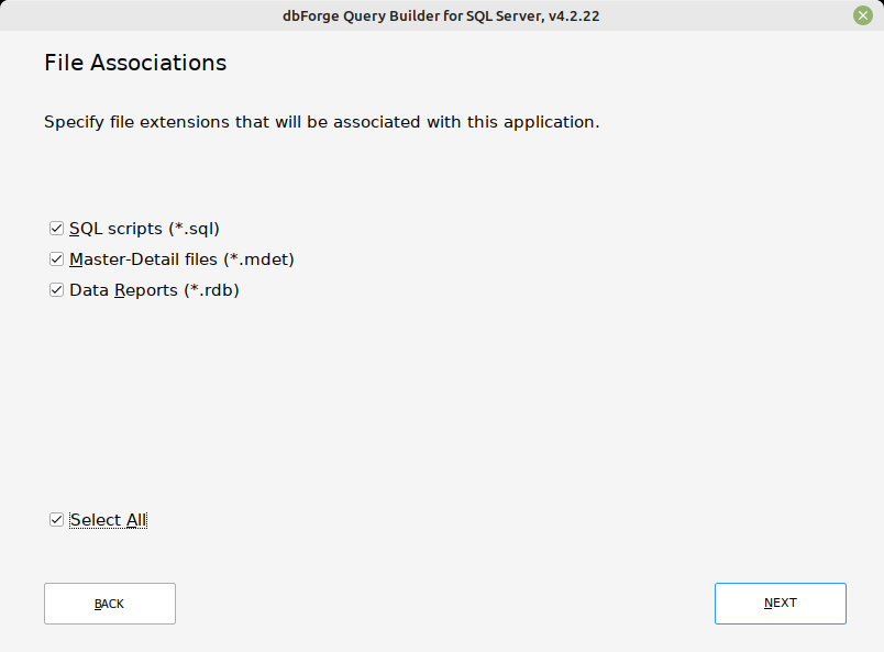 File Associations page