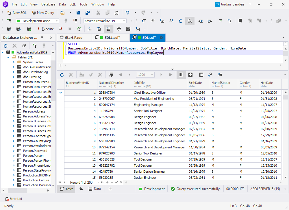 Hiding columns