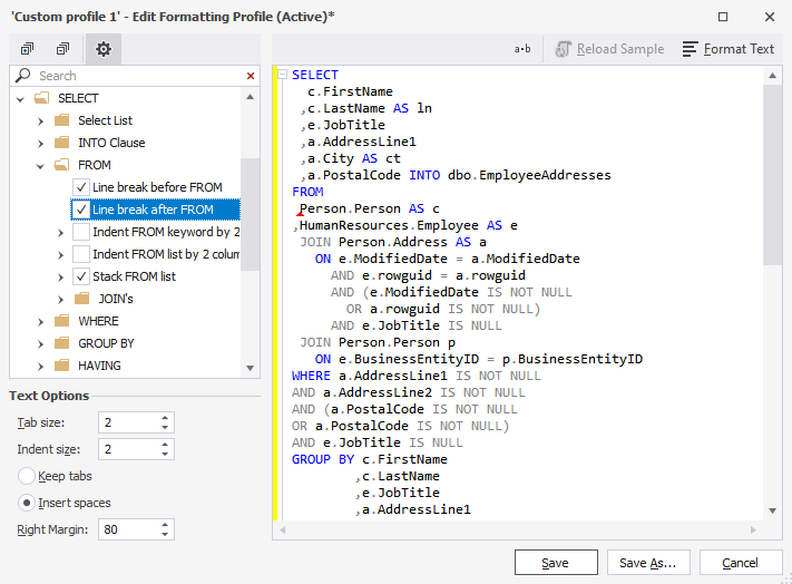 Implement SQL standards
