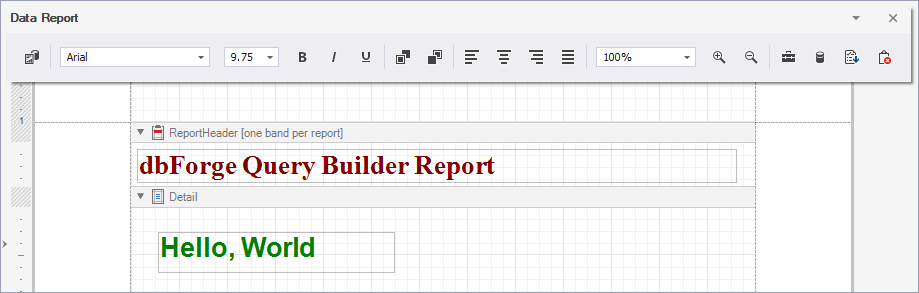 Modify the data Report Text