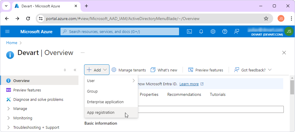 Create a registration for dbForge Query Builder for SQL Server