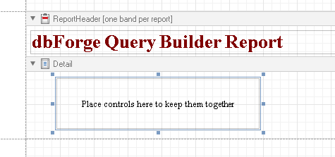 Panel report control