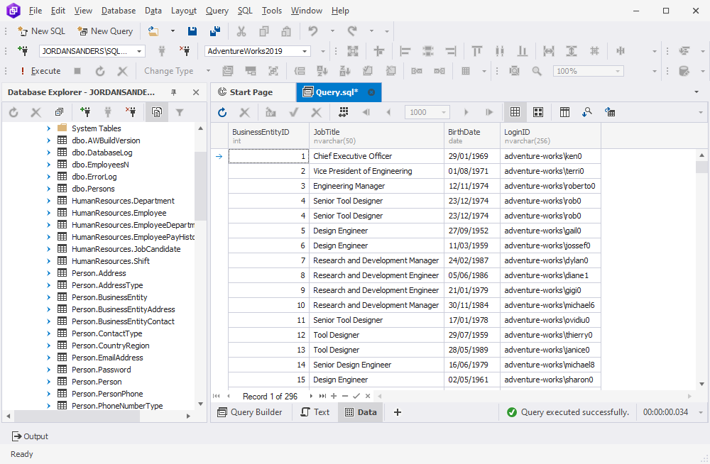 Execute the SQL script in the SQL editor