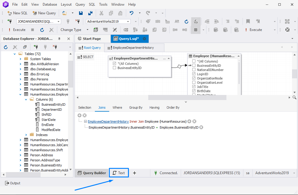Preview the SQL script in the SQL editor
