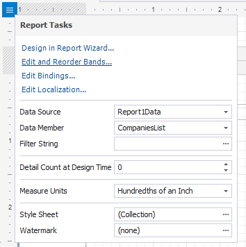 Context links for a report object