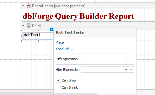 RichText report control