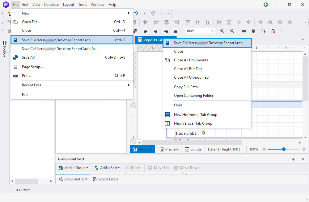 Save a SQL Server report to the .rdf format