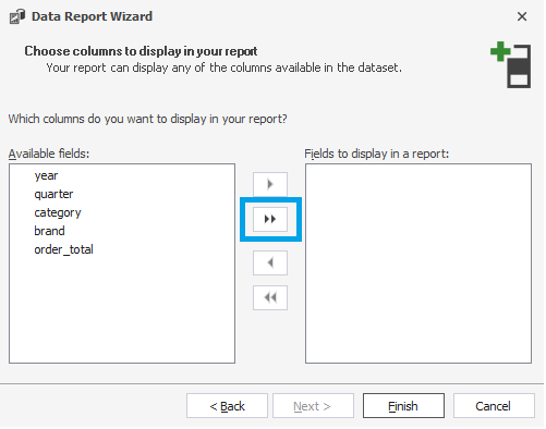 Select the columns from the table