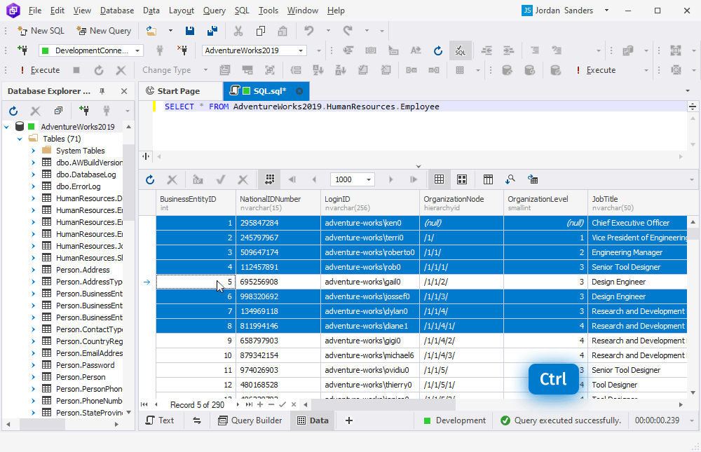 Selecting data