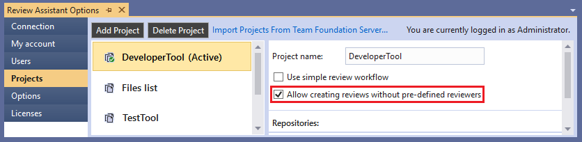 Creating review without reviewers