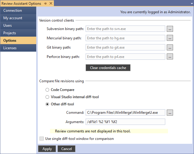 Setting Up Integration with File Diff Tool