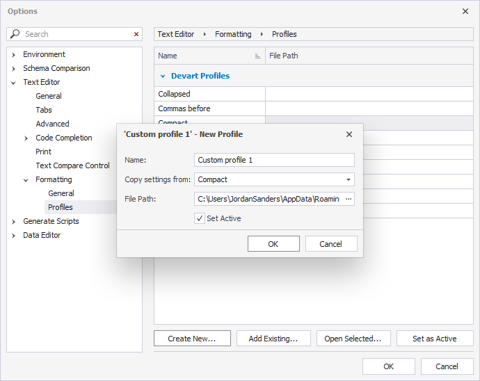 Create a profile