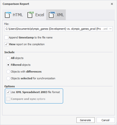 Create XML to Excel Report