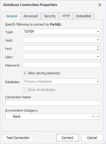 Database Connection Properties