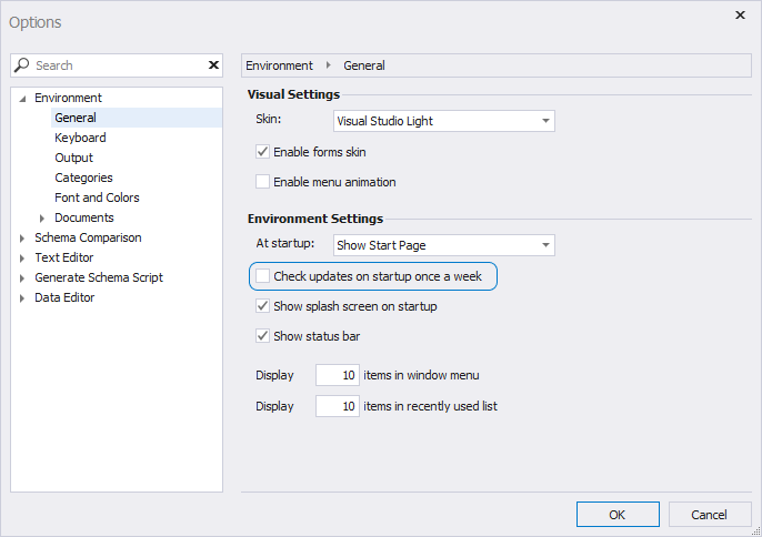 Disable availability check