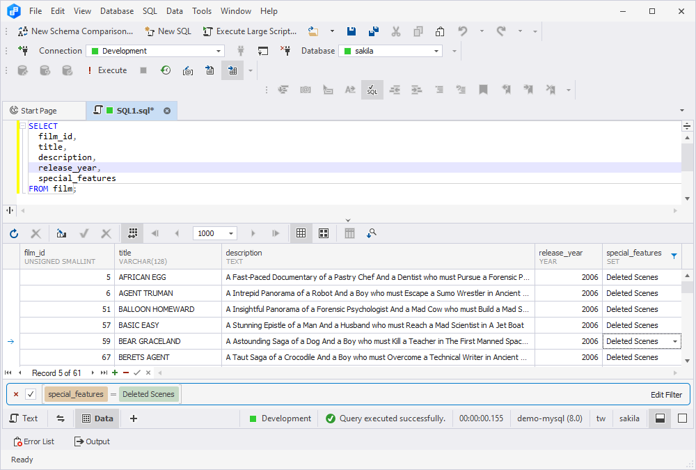 Edit Filter window