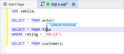 Execute to cursor example