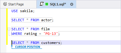 Execute to cursor example