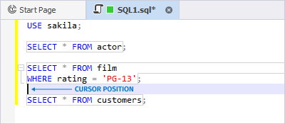 Execute to cursor example