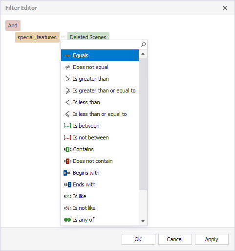 Filter Editor