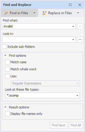 Find and Replace Files