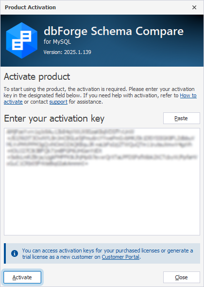 The Product Activation dialog