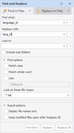 Find and Replace Files