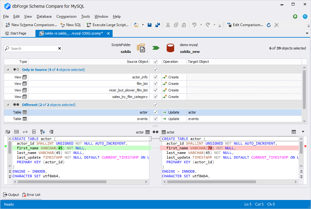 Compare databases on unconnected MySQL servers