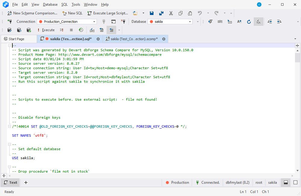 Internal script editor