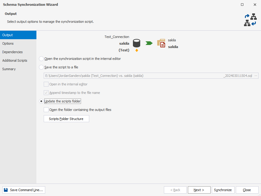 Update the scripts folder