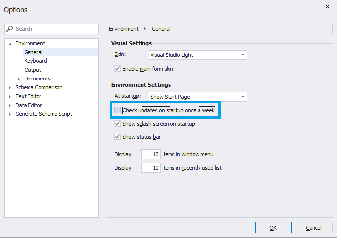 Disable availability check